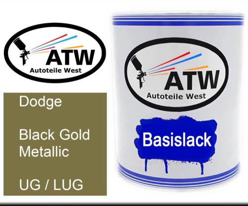 Dodge, Black Gold Metallic, UG / LUG: 1L Lackdose, von ATW Autoteile West.